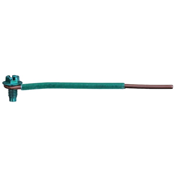 L.H. Dottie 7-1/2'' Solid 12AWG Ground Pigtail w/ Hex Head Combo Ground Screw, 250PK